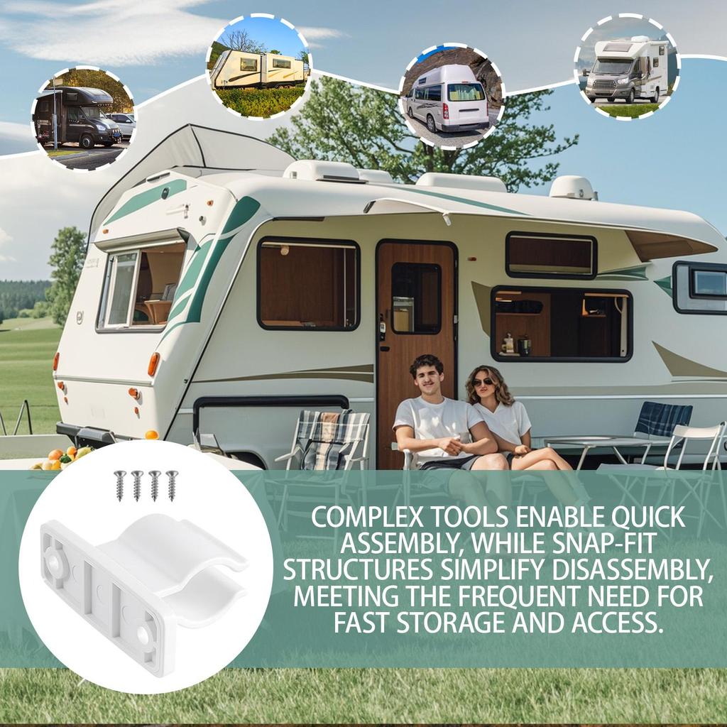 Awning Crank Handle Pole Hook Organizer Hanger With Screws RV Awning Rod Bracket For Shops Cafes Food Trucks Sun Shade Garden