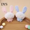 Plaid Ear Bunny Charm Ribbon Bow Rabbit Plush Pendant for Backpacks, Stuffed Bag Charm, Soft Animal Keychain Decoration Decorative Accessory