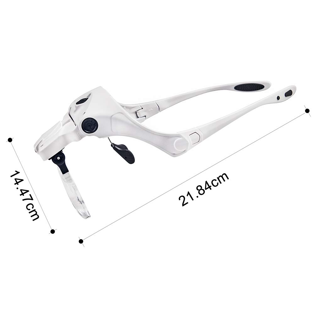 Bijia Очки Модернизированная USB Перезаряжаемая Головная Лупа со Светодиодной Подсветкой и Эластичной Лупой для и Точности 5 Сменных Линз