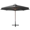 Parasol suspendu avec mât Anthracite 3,5x2,9 m Bois de sapin - VIDAXL - Rectangulaire - Manuel