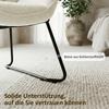 Modern Accent Chair, Sherpa Fleece Upholstered Chair with Wide Backrest and Steel Legs, Easy Assembly, White