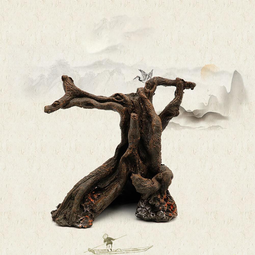 Украшение для аквариума, смоляное украшение в виде ствола дерева, укрытия для аквариума, пещера, декор, игрушка для скалолазания