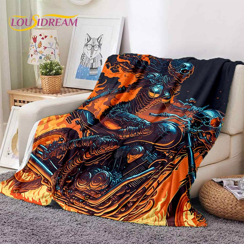 Motocross Motorcycle Soft Blankets,Keep Warm Throw Blanket Comfortable Blanket for Picnic Beds Sofa Home Bedroom Hiking Gift