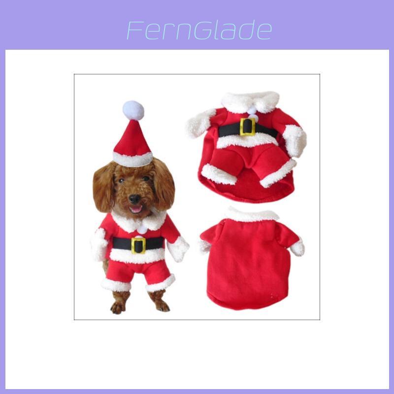 Small Dog Pet Cat Santa Claus Costume Outfit Jumpsuit Clothes Christmas For