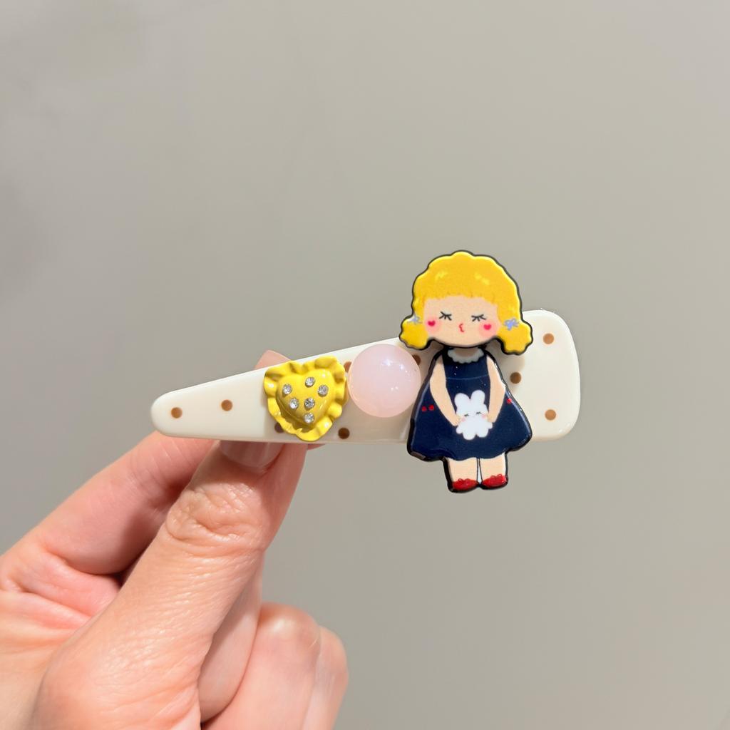 South Korea Dongdaemun Cartoon Girl Polka Dot Hairpin Cute Childlike Fun Personality Age Reduction Bangs Broken Hairpin Hair Accessories