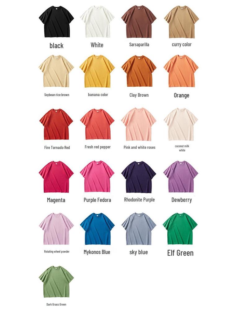 AG 300g Oversized Casual Drop Shoulder Heavyweight Custom Logo Short Sleeve Crew Neck Solid T-shirt