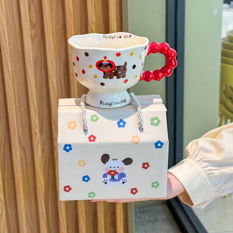 Подарок на день рождения высокой ценности, милая керамическая кружка с кошкой в горошек, практичный сувенирный подарочный набор для девочек и подруг