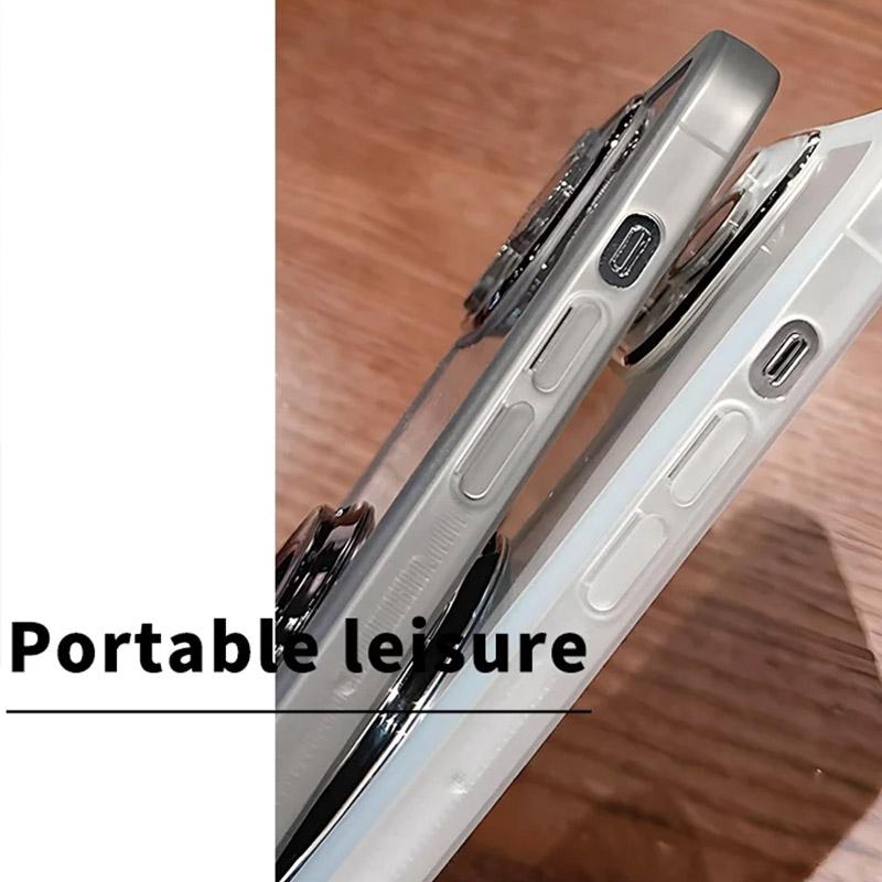S24 FE Magsafe Magnetic Stand Holder Силиконовый чехол для Samsung Galaxy S24 Ultra Plus FE Прозрачный мягкий чехол