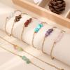 Ручной работы неровный бирюзовый гравийный браслет из нержавеющей стали для женщин, нишевый, премиум-стиль