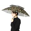 77cm Fishing Umbrella Hat Double Layers Elastic Strap Large Hands-Free Sun Protection Headwear Adults Kids Sun Rain Umbrella Hat Outdoor Supplies