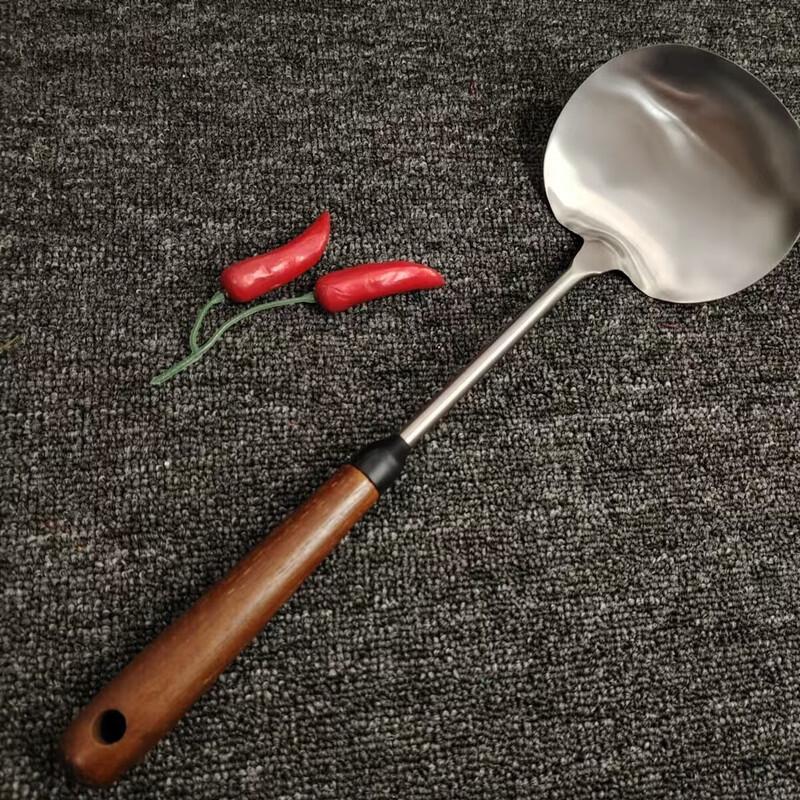 Лопатка Wutuo из нержавеющей стали с ручкой из древесины грецкого ореха с рисунком «гриб»