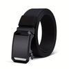 New Automatic Buckle Belt, Canvas Tactical Workwear Casual Outdoor Military Training Pants Belt For Men