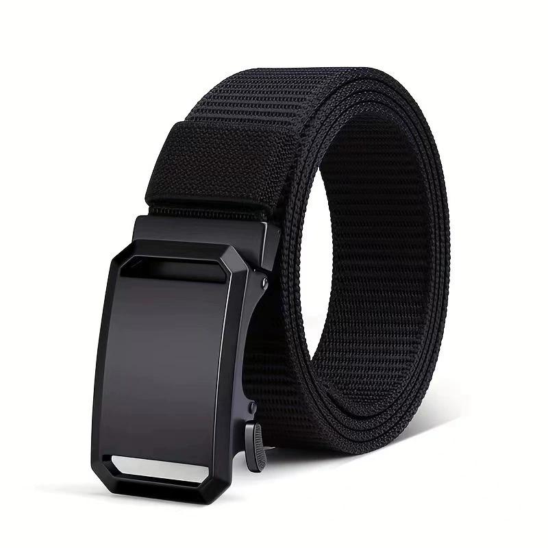 New Automatic Buckle Belt, Canvas Tactical Workwear Casual Outdoor Military Training Pants Belt For Men