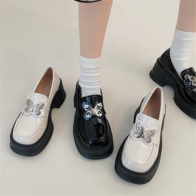 Толстая подошва, увеличивающая рост, нишевый дизайн, однобортные туфли Sense, женские весенние туфли в британском стиле, маленькие кожаные туфли с юбками, туфли Мэри Джейн