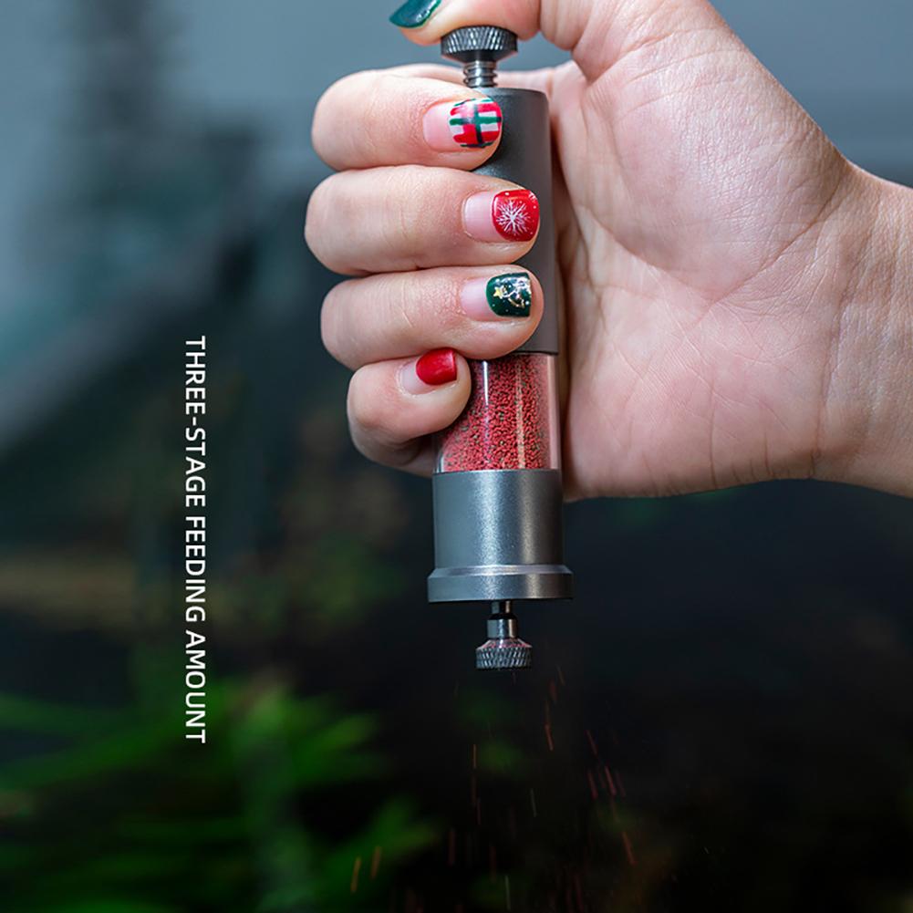 Fish Feeder Aquarium Fish Shrimp Feeding Tube Adjustable Feeder Aluminium Alloy Aquarium