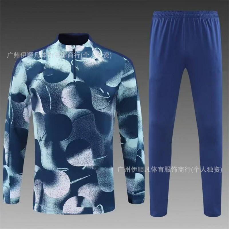 Men Women Soccer Training Jersey Half-Zip Warm-Up Top Napoli PSG AC Milan Brazil Manchester United Fans