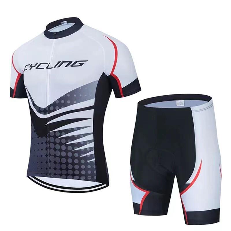 Mens Quick-Dry Breathable Cycling Jersey Shorts Set Road Bike Riding