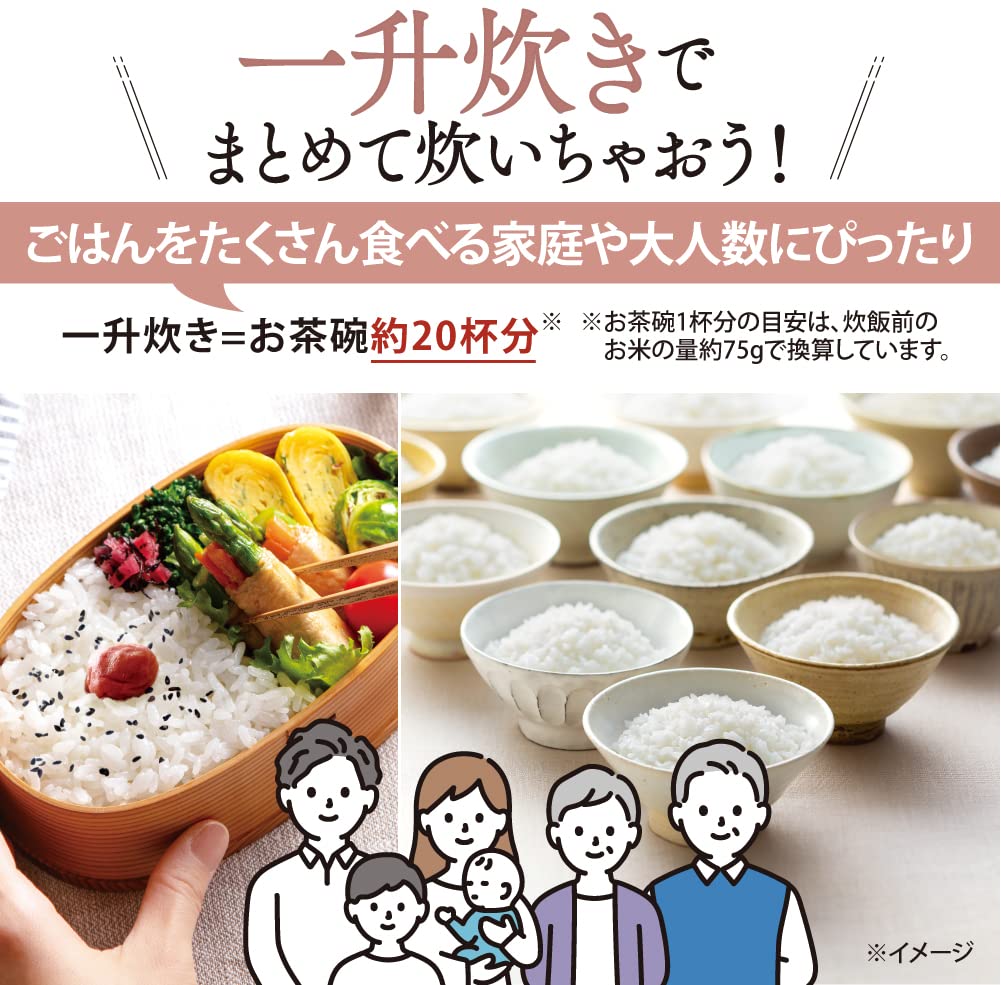 Zojirushi Rice Cooker 1 Sho Pressure IH Type Extreme Cooking Black Maru Thick Pot Warm Retention 30 Hours Dark Brown (10 Cups) NP-ZT18-TD