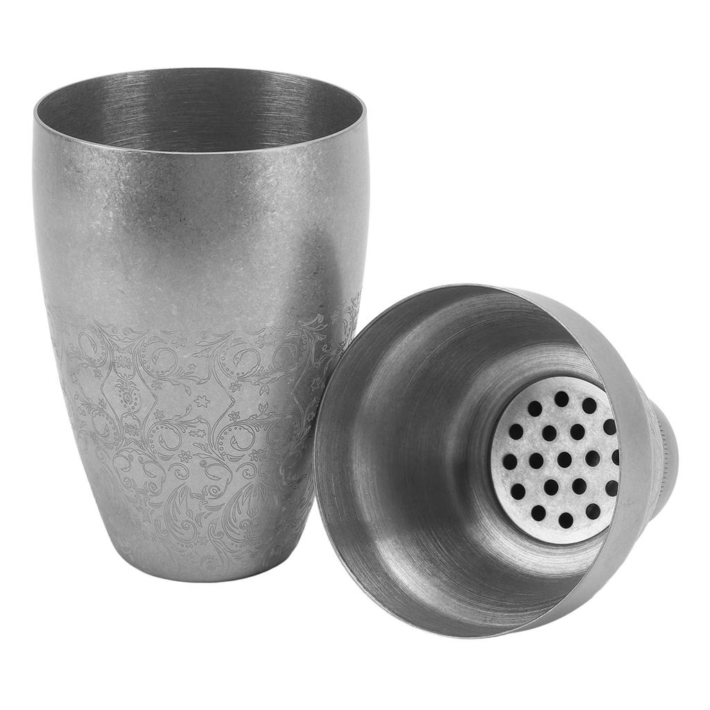 Cocktail Shaker 304 Stainless Steel Boston Shaker Mixer with Built in Strainer for Bar Home