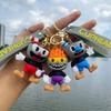 Cuphead Keychain Anime Cartoon Mugman Figures Doll Skibidi Toilet Man Keyring Pendent Car Key Chains Kids Toys Christmas Gifts