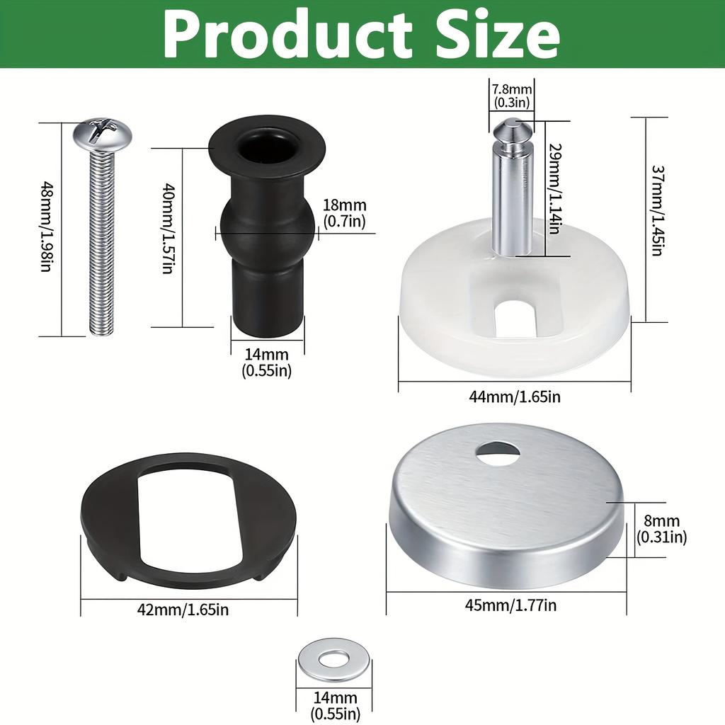 2 шт. Универсальные болты и винты для сиденья унитаза, Замена, быстросъемные крепления для петель сиденья, Детали, Подходят для отверстий 14 мм-16 мм