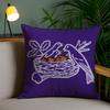 Funny Mi-olka Purple Pillow Case Anti-dustmite Invisible Zipper Sofa Bed