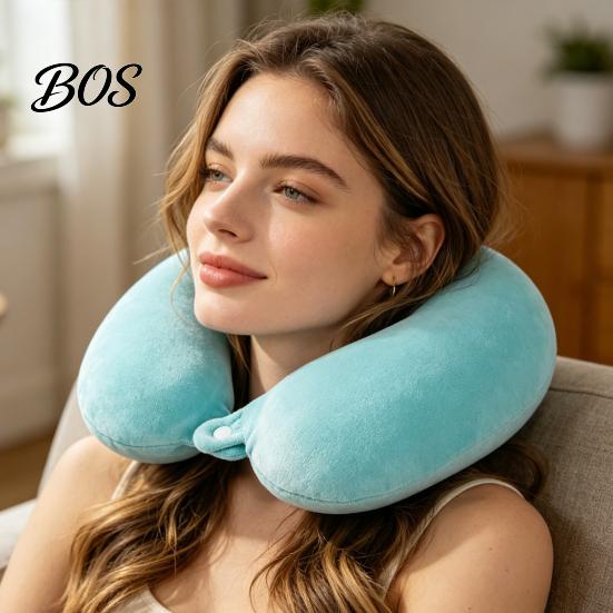 Memory Foam Travel Pillow Neck Pillow, U Shaped Headrest for Airplane 5-second Rebound Car, Soft Support Office Nap, Removable Washable Cover Velvet