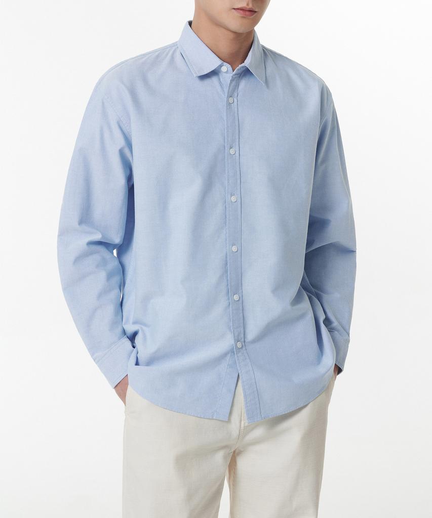 MUSINSA STANDARD Relaxed Fit Oxford Shirt_Non-Pocket [Blue]
