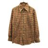 Дурбан 70-е 80-е винтажная рубашка с клетчатым узором, длинный рукав, M, коричневая, мужская, б/у