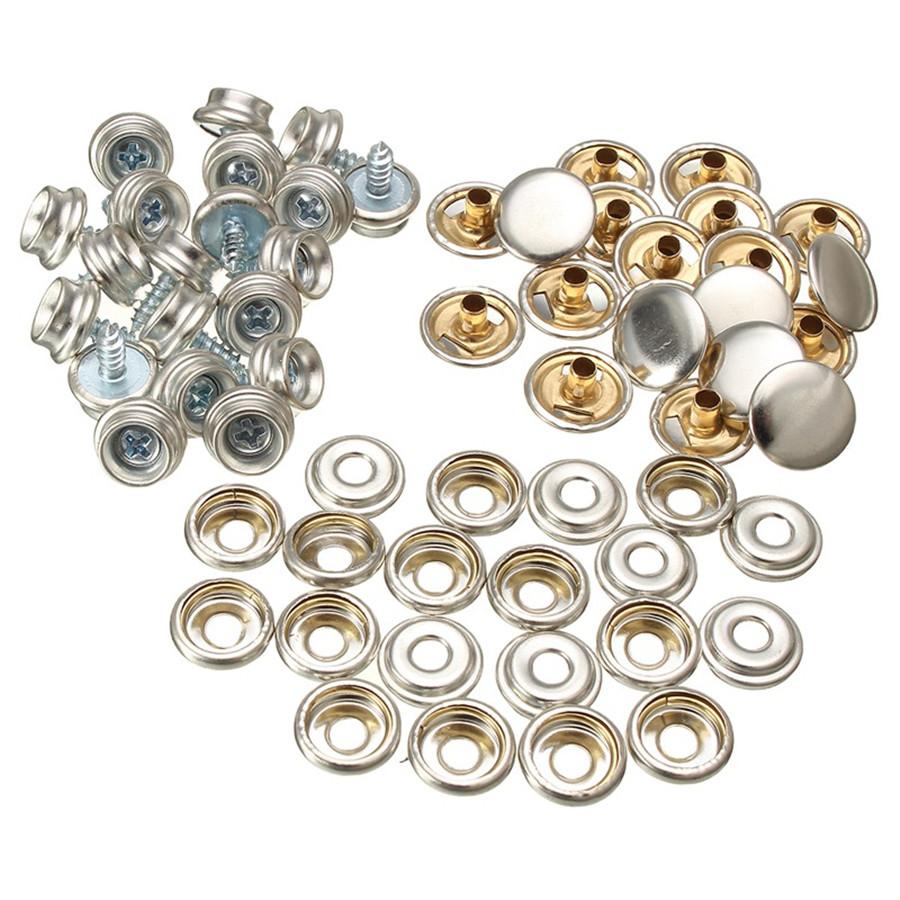 77PCS HOT SALE 15mm STAINLESS STEEL BOAT COVER CANVAS SNAP FASTENER REPAIR KIT