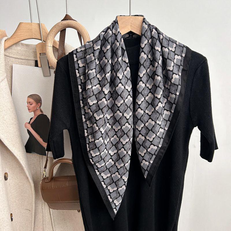 65 Fashion Style Cotton And Hemp Small Square Scarf For Women'S Professional Decoration Scarf Dual Use Shawl Outer Wear Spring And Autumn Scarf