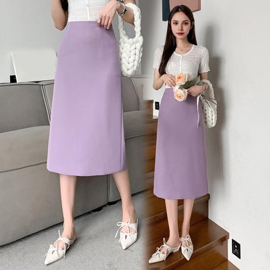 Женский костюм Юбка А-силуэта Дизайн с высокой посадкой Юбка миди Дизайн с разрезом сзади