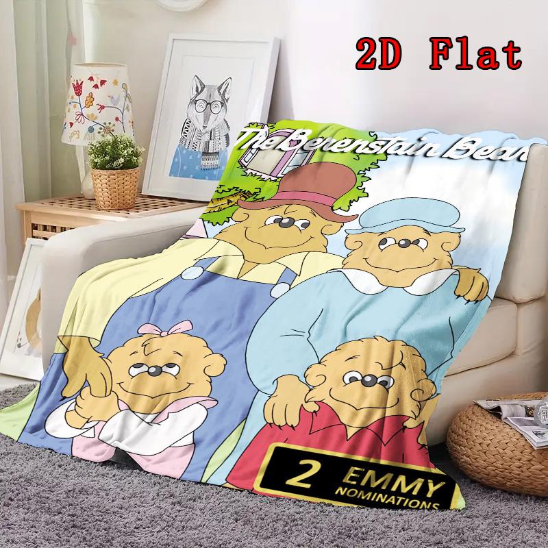 Berenstain Bears 2D Flat Pattern Flannel Blanket High quality All Seasons Warmth and Comfort Perfect for Christmas Gifts.MMT0918026