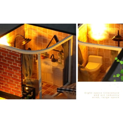 Модный переулок Миниатюрный кукольный домик Набор, Литературная утопия, Набор ручной работы для начинающих, Включает акриловый кейс (TD43+Z)