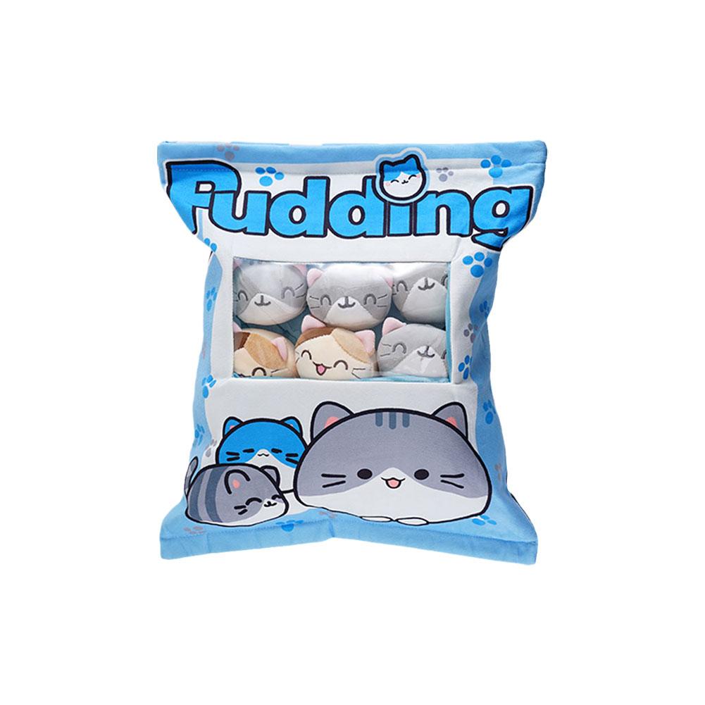 Cute Cat Snack Pillow Pudding Decorative, Stuffed With Mini Animal Cat Dolls Pudding Plush Toy Kawaii Plush Pillow Gifts