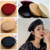 Women Warm Beanie Female Ladies Adjustable Hat Beret Cap French Artist Hat PU Leather Berets