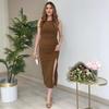 2025 Лето Женское Модное Сексуальное Платье Бодикон с Разрезом