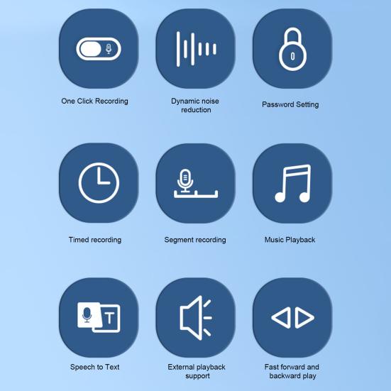 Диктофон со стереозвуком, динамический, 64 ГБ, шумоподавление, автоматическая синхронизация записи встреч, диктофон