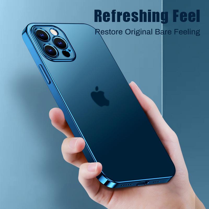 Роскошный матовый прозрачный силиконовый чехол с квадратной рамкой для Iphone 11 12 13 Pro Max Mini Xr X Xs 7 8 Plus Se 2020, мягкий тонкий чехол