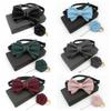Polyester Neck Collar Adjustable Ribbon Bowtie Fashion Bow Tie Brooches Set  Business