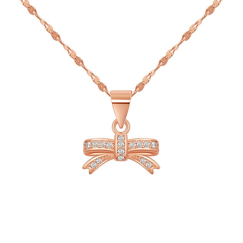 Нестандартная подвеска в виде банта на ключицу, женская, японская и корейская версия, нишевое высококачественное ожерелье-бантик