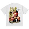 ASAP A $AP ROCKY Уличный Хип-Хоп Рэп Футболка Мужская Тяжелый Хлопок Свободная Маленький Вырез Короткие Рукава Удобная Унисекс Футболка