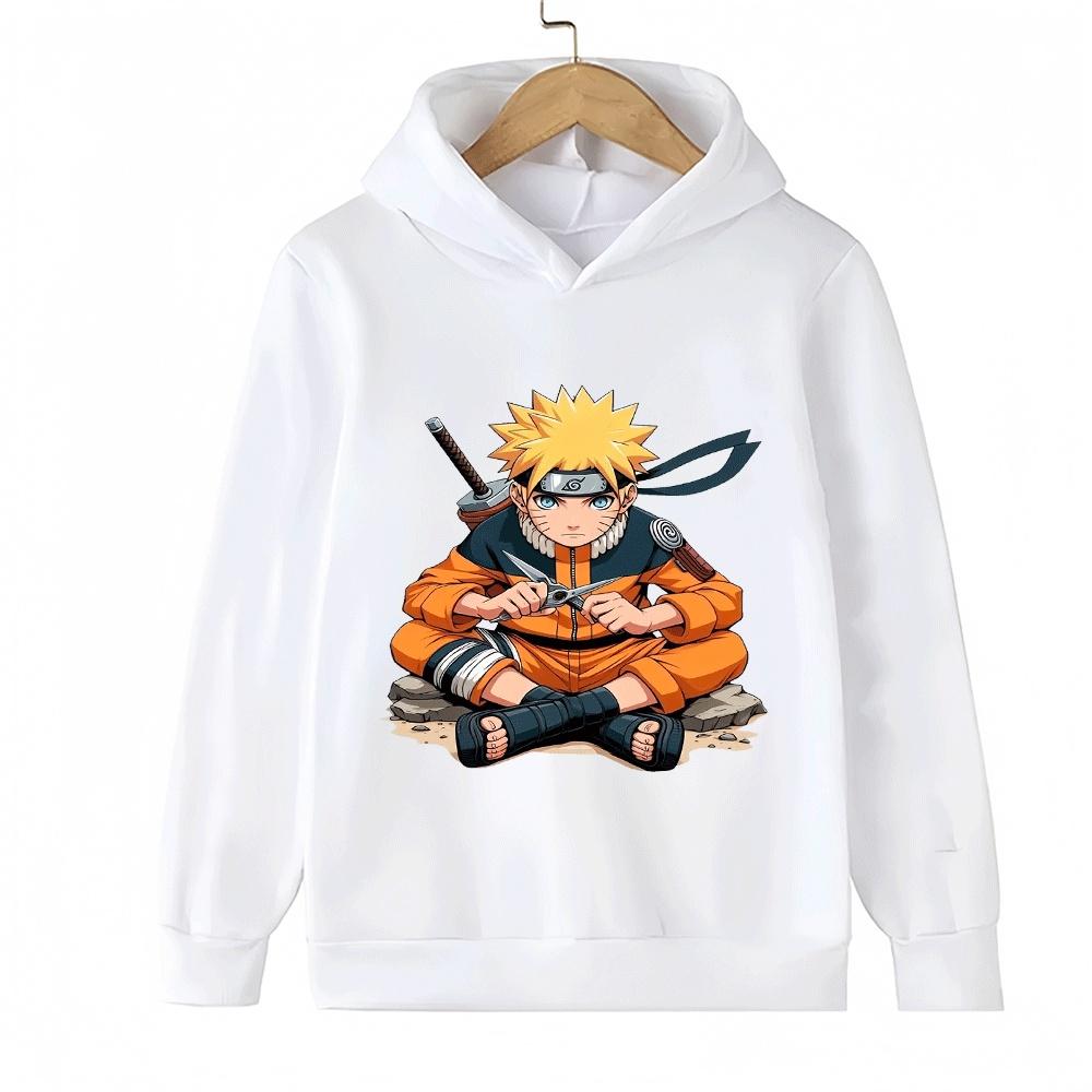 Naruto Kids Hoodie Anime Uzumaki Naruto Printed Sweatshirt for Boys Girls Children Casual Long Sleeve Pullover Top Autumn Winter