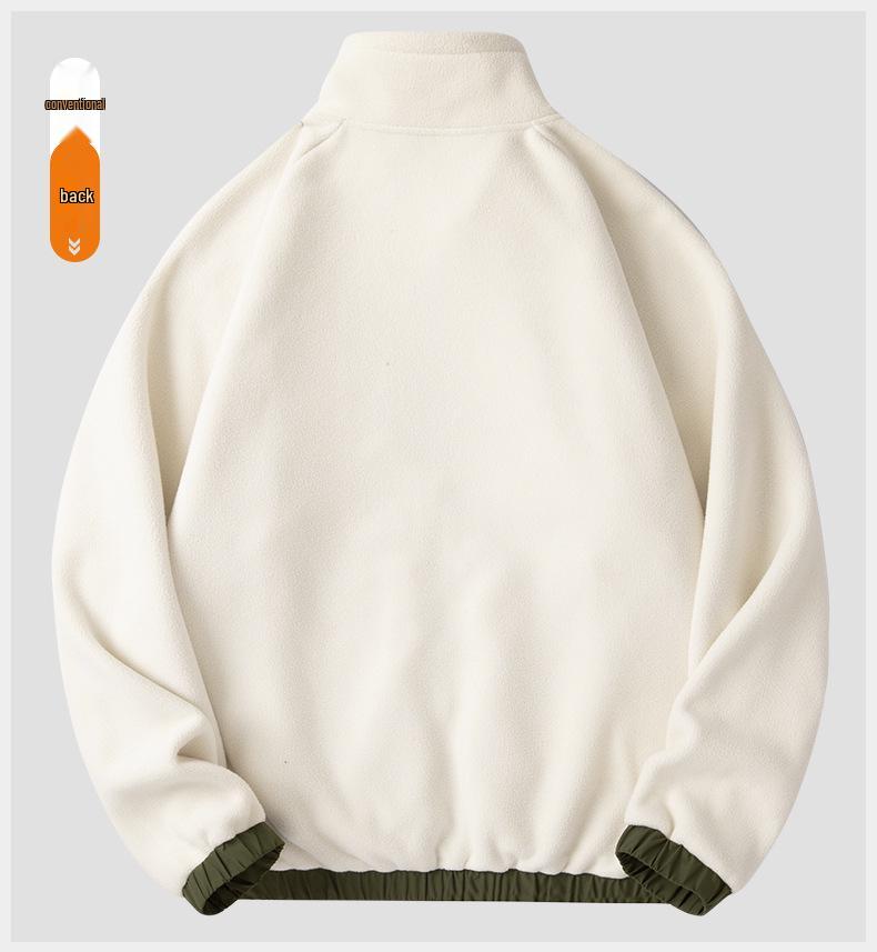 Мужская утепленная флисовая куртка с цветными блоками и воротником-стойкой, осенне-зимний повседневный спортивный топ