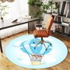 1pc Hot air balloon Teddy bear Round Chair mat Area Rug - Non-Slip, Floor Mat for Office, Bedroom, home decor Christmas Gift p0811435