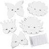 White Cardboard Masks - TEACH ME - 100 Pieces - H: 15-20 Cm - 230 Gr