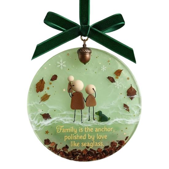 Украшение-дружба из морского стекла Круглое Ручной работы Украшение на елку из морского стекла с трогательным посланием Подарки дружбы для лучших друзей