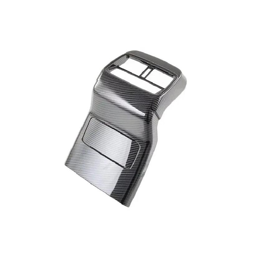 For BYD Han Ev Dm Car Accessories Carbon Fiber Style Plated Armrest Box Rear Air Vent Frame Trim Cover