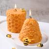 3D Bee Honeycomb Silicone Candle Molds Beehive Pillar Mold DIY Cylinder Beeswax Scented Plaster Candle Soap Mold Home Decor Gift
