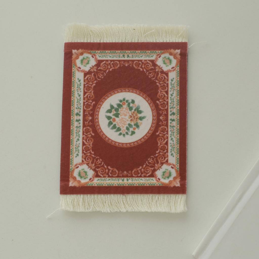 Persian Mini Woven Rug Mat Mousepad Retro Style Carpet Pattern Cup Laptop PC Mouse Pad with Fring Home Office Table Decor Craft